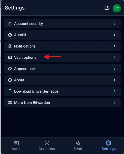 Vault options